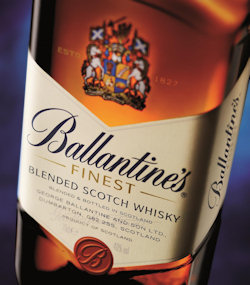 Ballantine's New Look Label on 'Finest' Blended Scotch Whisky