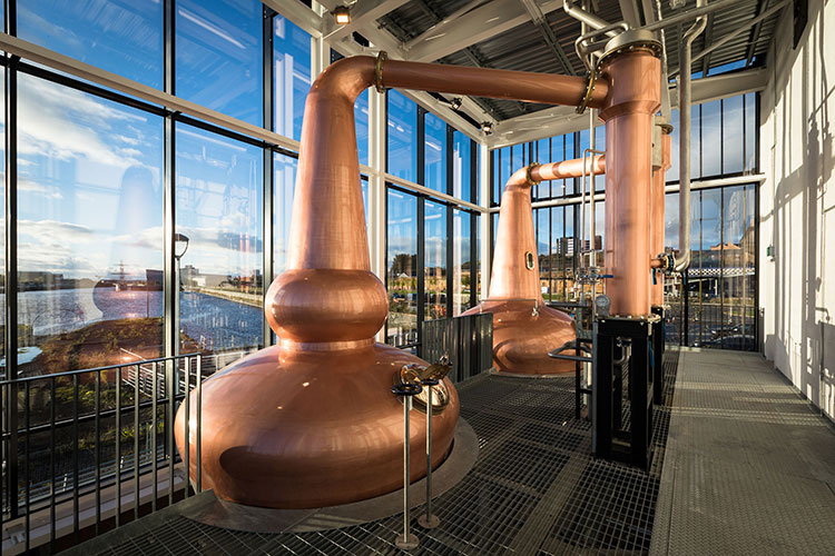 Stills in the Clydeside Distillery in Glasgow