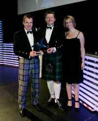 The Famous Grouse picking up their award at the Scottish Marketing Awards