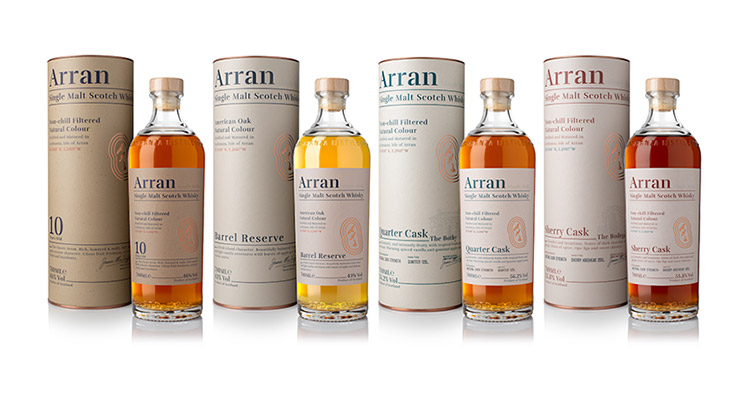 Isle of Arran Distillers unveil fresh redesign of core range of Single Malt Whiskies
