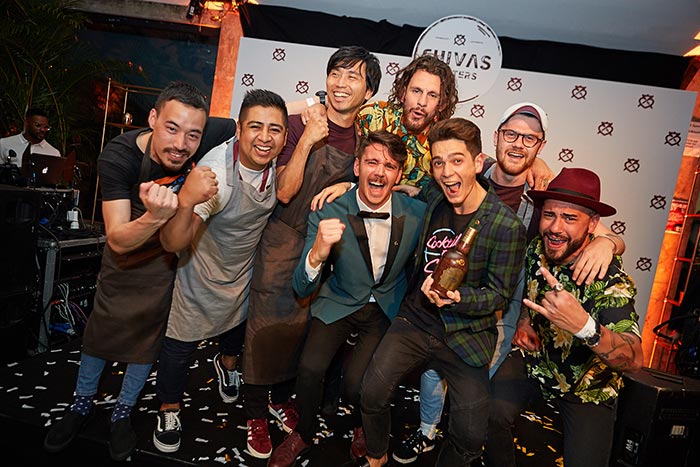 Winner of the 2017 Chivas Masters Cocktail Competition, Rhys Wilson and the rest of the finalists
