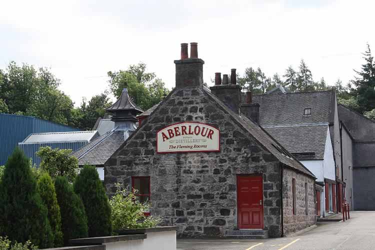 A photo of the Aberlour Scotch Whisky Distillery in Banffshire.