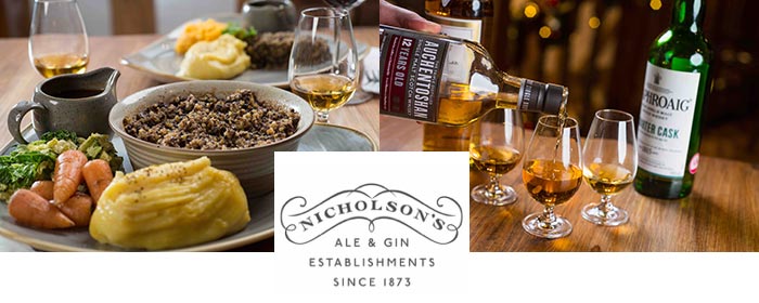 Burns Night 2018: Nicholson's pubs announce 2018 whisky showcase & burns night celebrations: 11th January, 2018